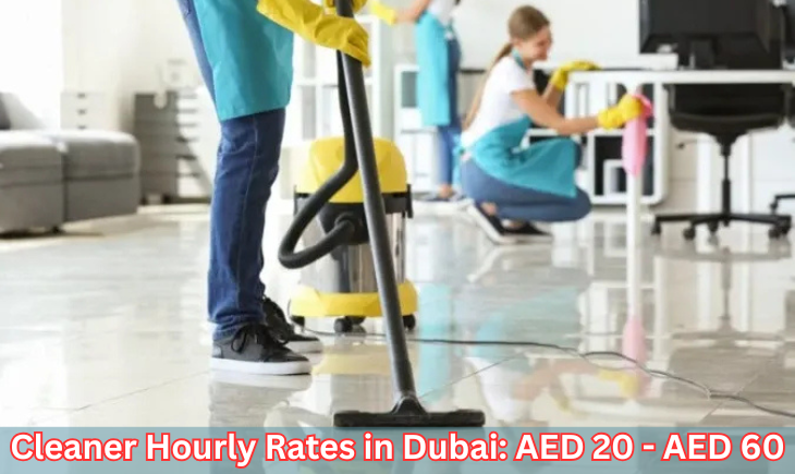 how much is the hourly rate of cleaners in dubai aed 20 aed 60 per hour