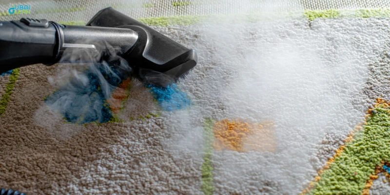 Office Carpet Shampooing service in progress using commercial-grade equipment for deep cleaning

