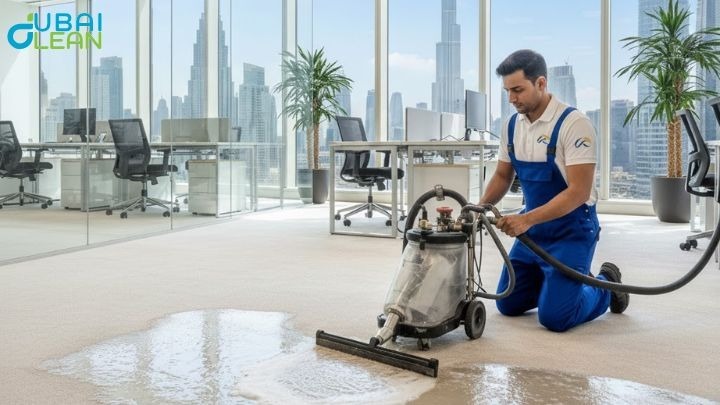 Low-moisture carpet cleaning